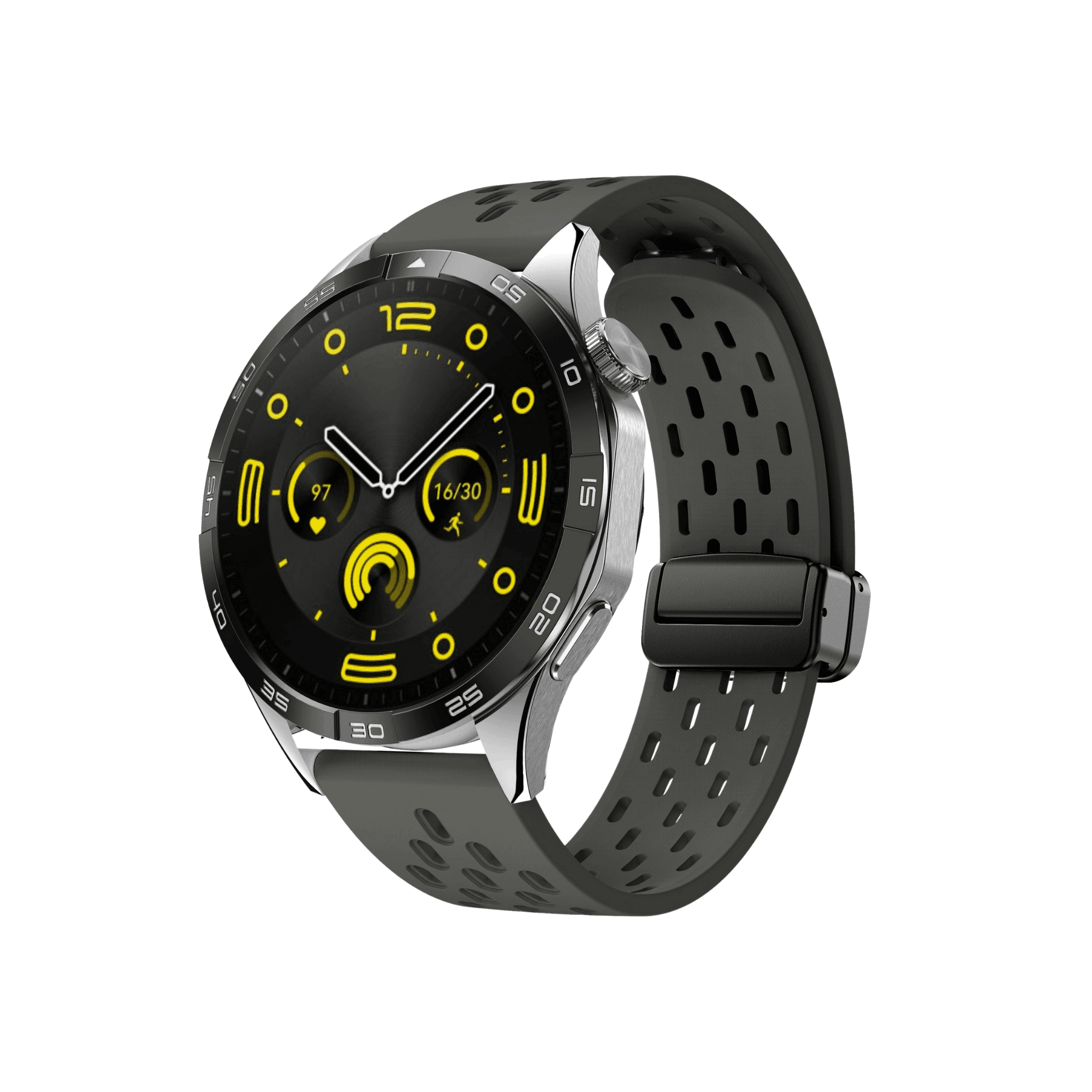 Smartwatch mit Active Plus Armband in Dunkelgrau – sportlich-elegantes Design mit Belüftungslöchern